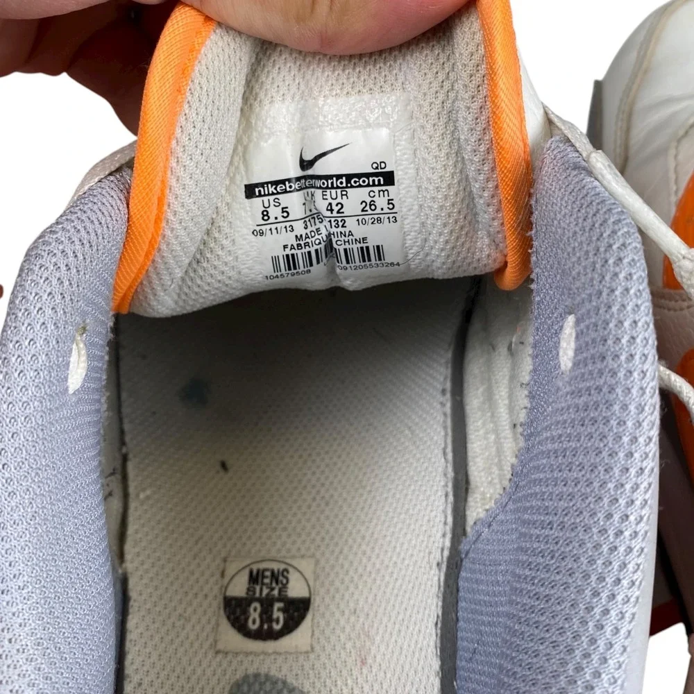 Nike Air Max LTD White‎ Orange Gray Sneakers Mens Size 8.5 Athletic Shoes SU